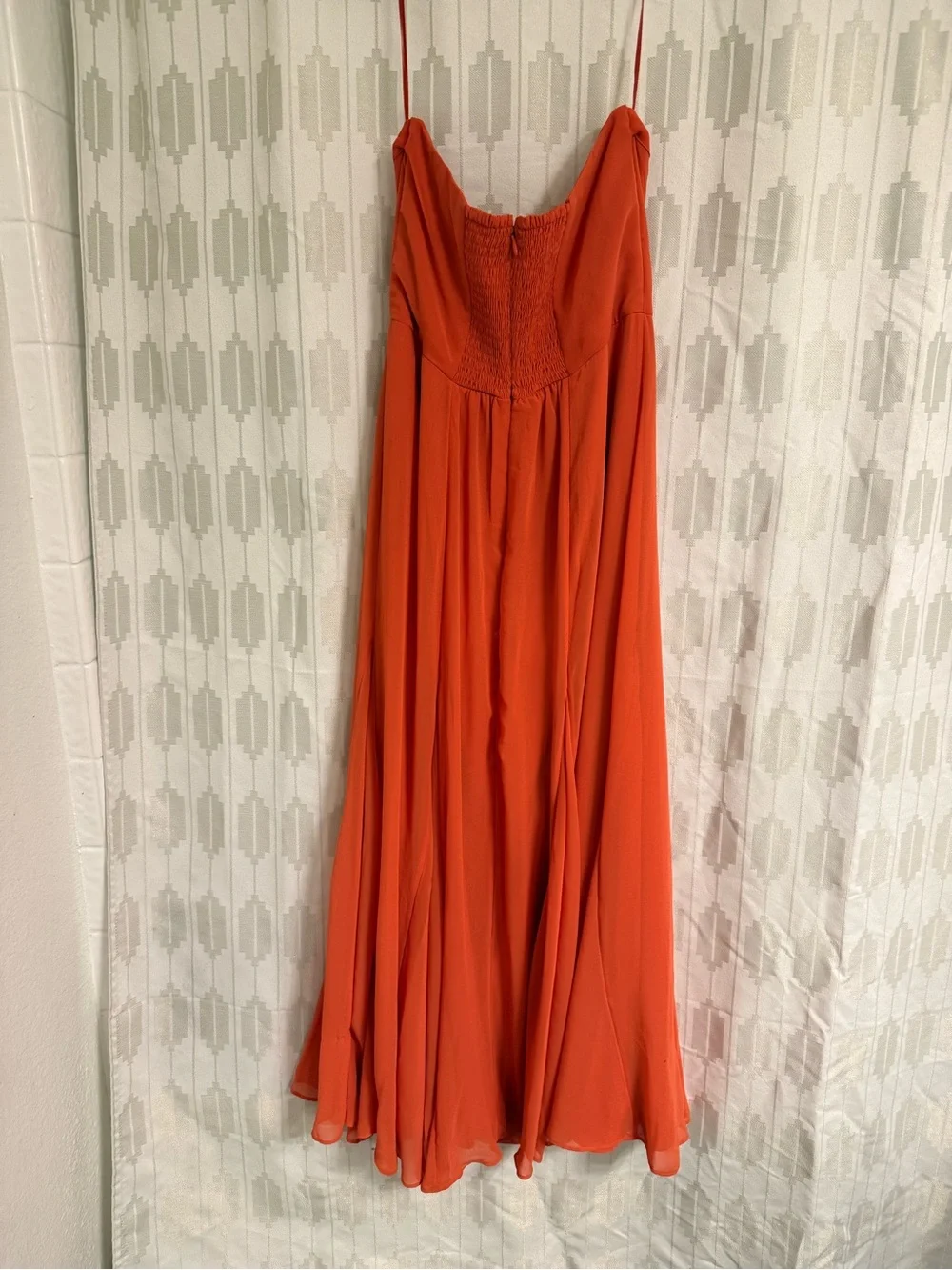 Abercrombie & Fitch Orange Spaghetti-Strap Maxi Dress